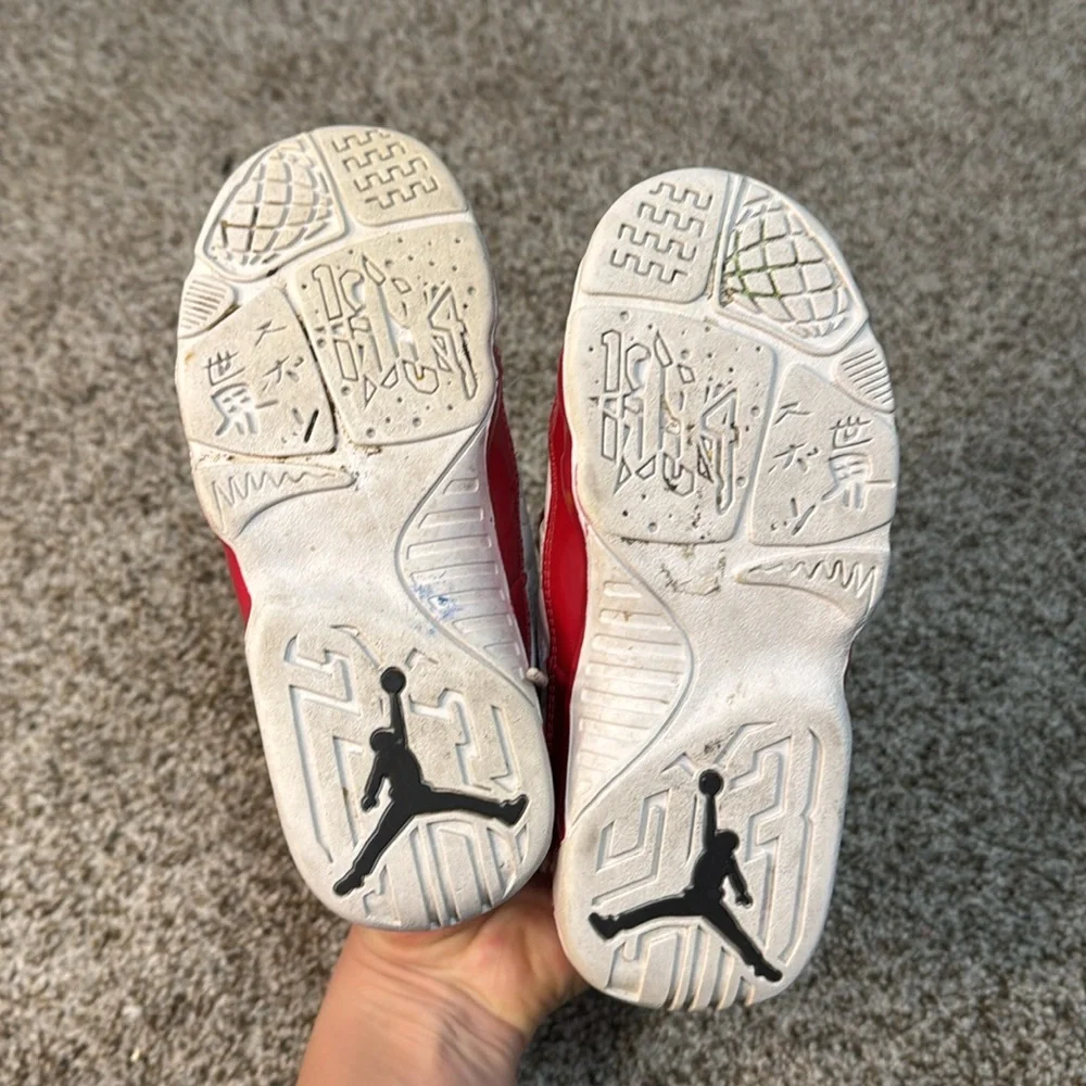 NIKE Kid's Jordan 9 Retro White Gym Red (PS) Size 12C - Picture 11 of 11